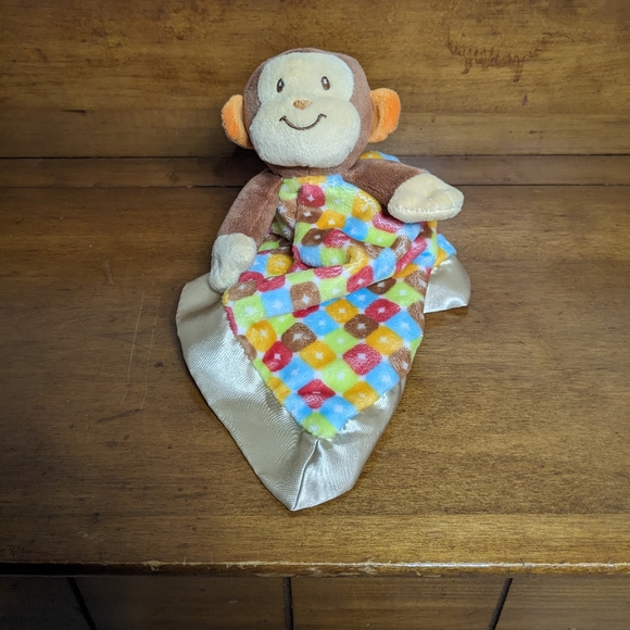 Douglas Baby Soft Monkey Multicolor Lovey Security Blanket Toy Plush - Picture 5 of 7